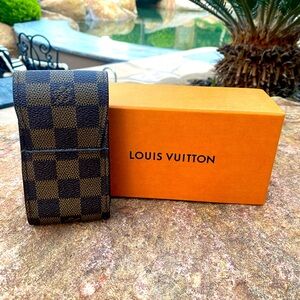 Epic authentic LOUIS Vuitton Damier brown travel key /lipstick case smoke box